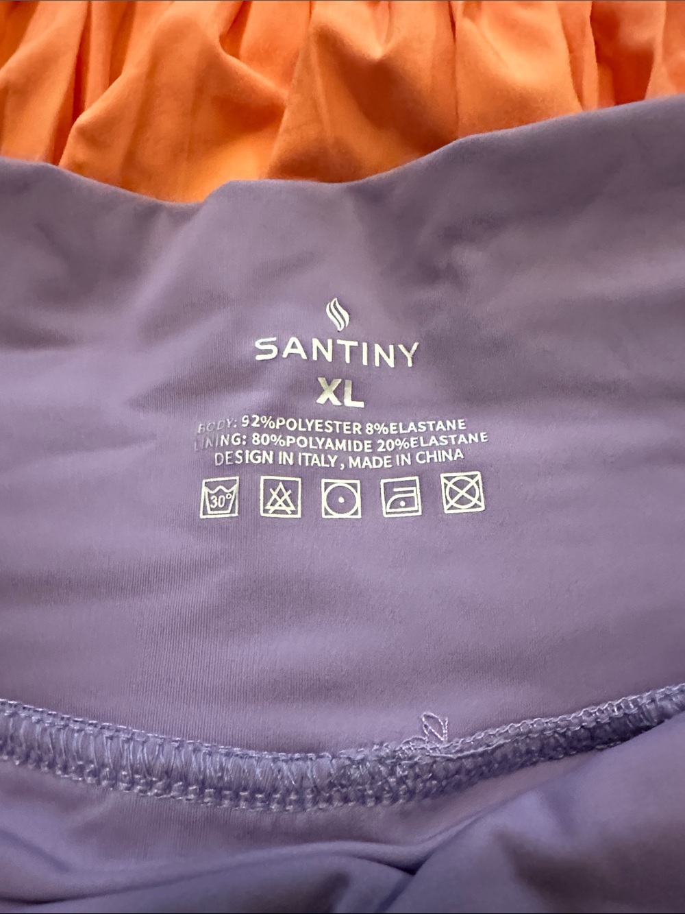 Women’s athletic tennis Pleated Skirt - Orange & Lavender - Picture 3 of 8